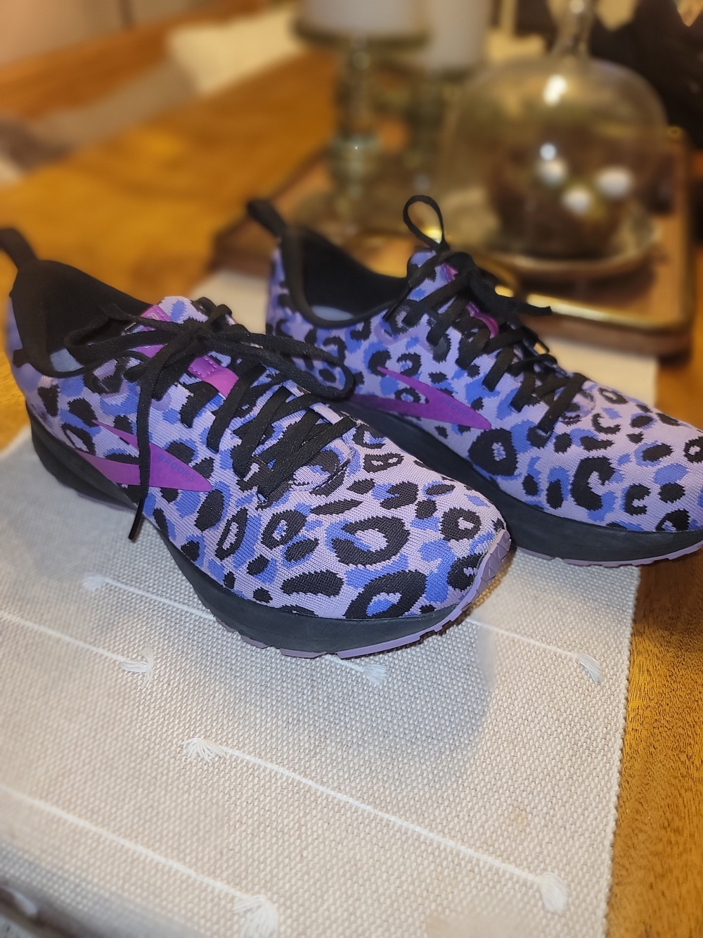 Brooks Revel 5 Run Wild Purple Leopard Cheetah Animal Print Shoes Women's 10